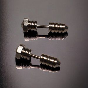 Rhinestone Screw Earrings Fake Cheaters Plugs Earrings  Unisex